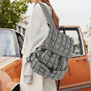 Quilted puffer backpack